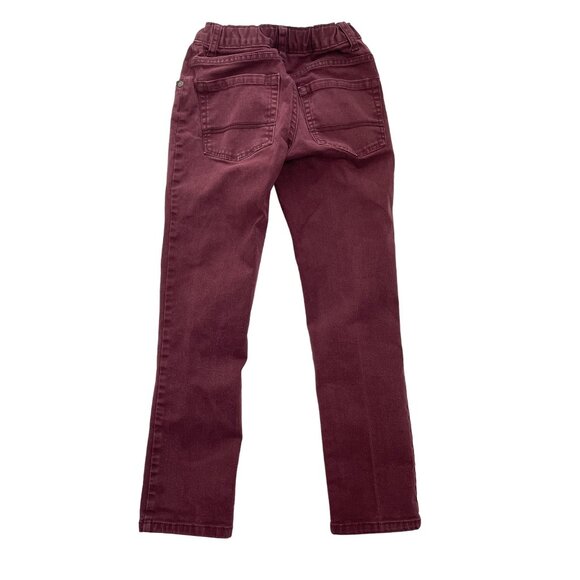 Boys Maroon Skinny Denim Jeans Adjustable Waist Elastics Size 10 R u Arizona Jea - Picture 5 of 10